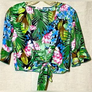 Vivace, Blouse, Overlay, Sheer, Summer Tropical Sz: Small/Medium
